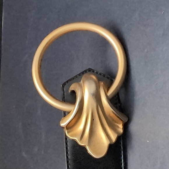 Beechers Brook black Leather Women's Belt with Gold Toned Metal Buckle . - Picture 2 of 11